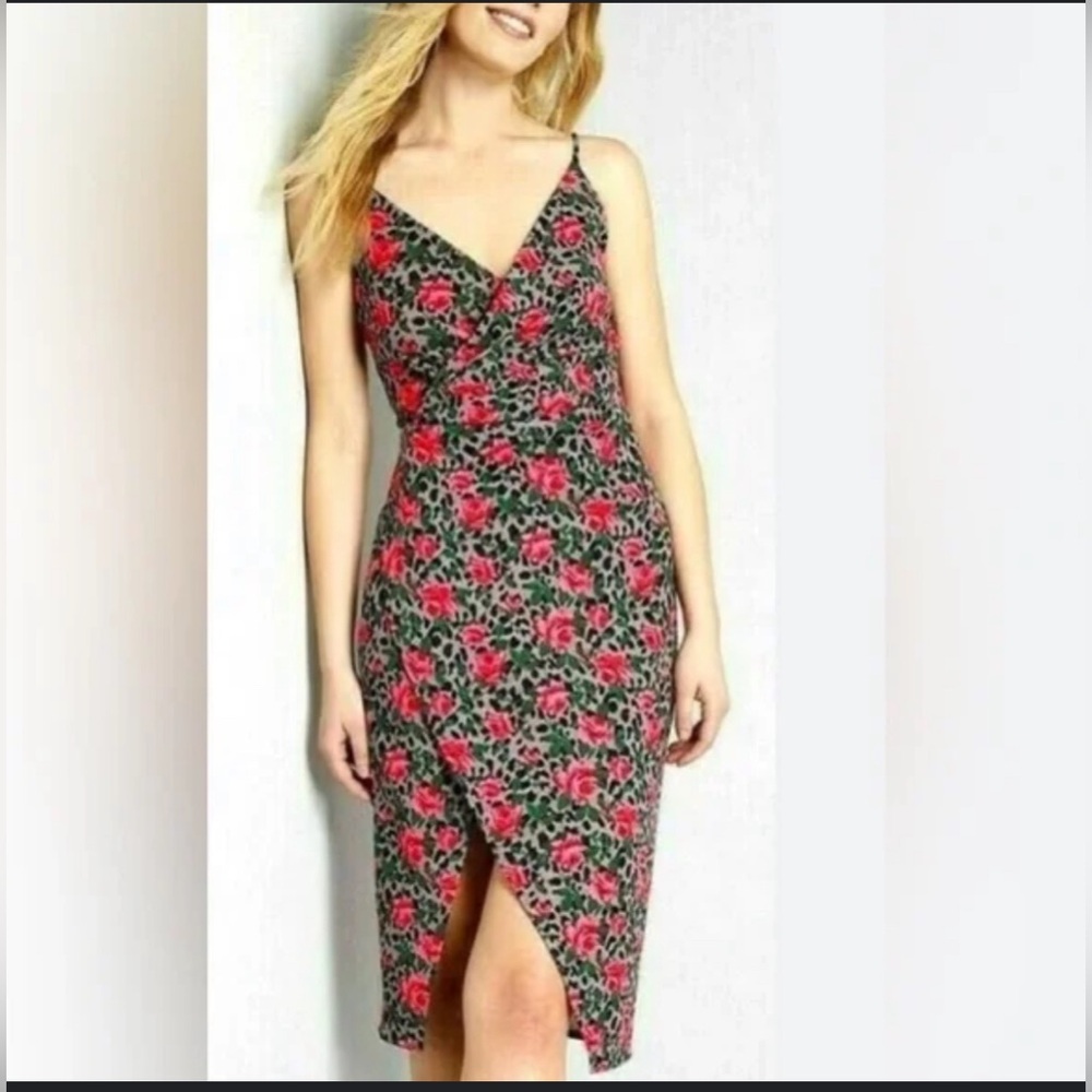 BETSY JOHNSON floral spaghetti stripes bodycon dress NWT sz 4 - Picture 1 of 15